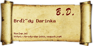 Bródy Darinka névjegykártya